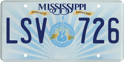 MS license plate LSV726