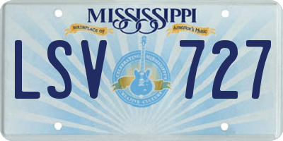 MS license plate LSV727