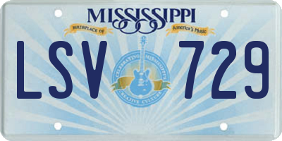 MS license plate LSV729