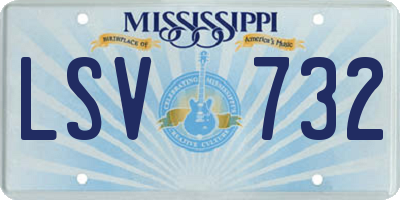 MS license plate LSV732
