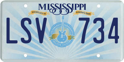 MS license plate LSV734