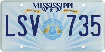 MS license plate LSV735