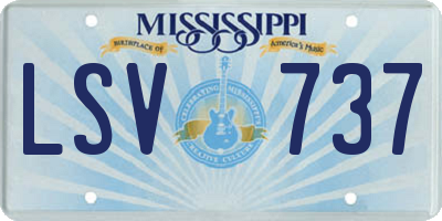 MS license plate LSV737