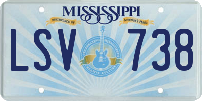 MS license plate LSV738