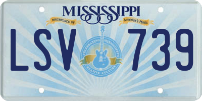 MS license plate LSV739