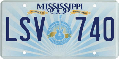 MS license plate LSV740