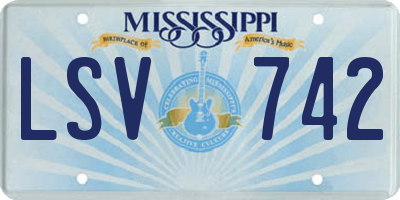MS license plate LSV742