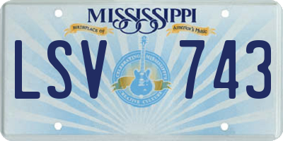 MS license plate LSV743