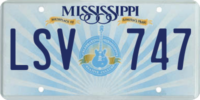 MS license plate LSV747