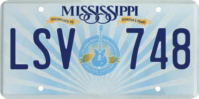 MS license plate LSV748