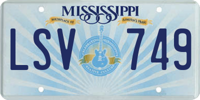 MS license plate LSV749