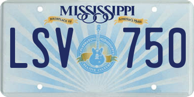 MS license plate LSV750