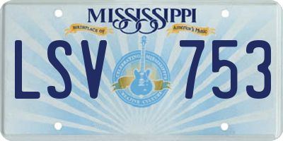 MS license plate LSV753