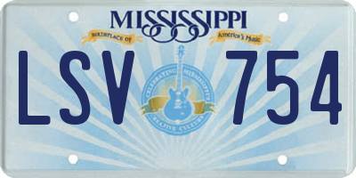 MS license plate LSV754