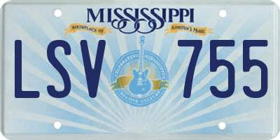 MS license plate LSV755