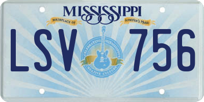 MS license plate LSV756