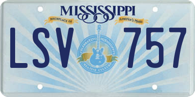 MS license plate LSV757