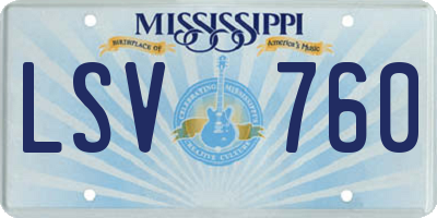 MS license plate LSV760