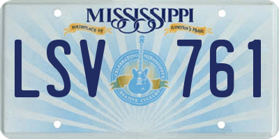 MS license plate LSV761