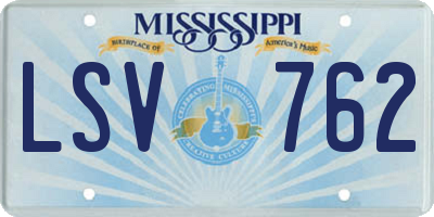 MS license plate LSV762