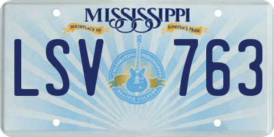 MS license plate LSV763