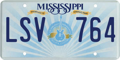 MS license plate LSV764