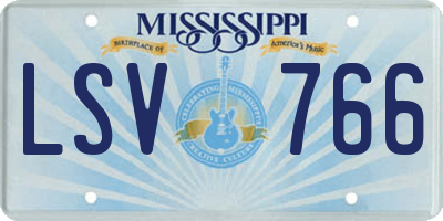 MS license plate LSV766