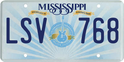 MS license plate LSV768