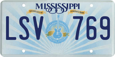 MS license plate LSV769