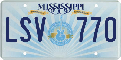 MS license plate LSV770