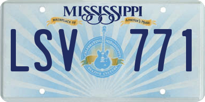 MS license plate LSV771