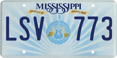 MS license plate LSV773
