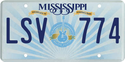 MS license plate LSV774