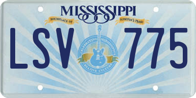 MS license plate LSV775
