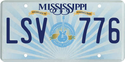 MS license plate LSV776