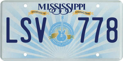 MS license plate LSV778