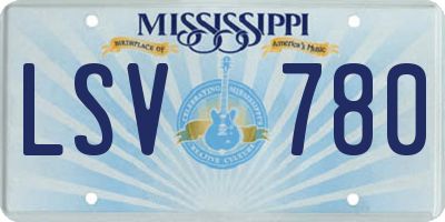 MS license plate LSV780