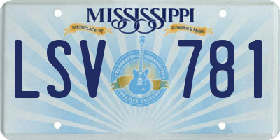 MS license plate LSV781