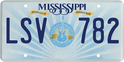 MS license plate LSV782