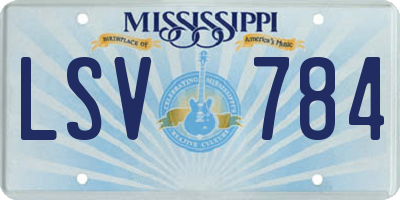 MS license plate LSV784