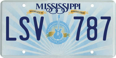 MS license plate LSV787