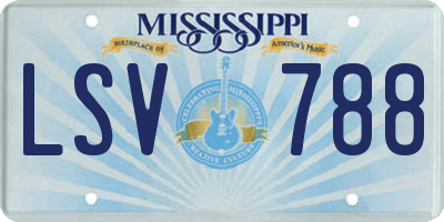 MS license plate LSV788