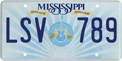 MS license plate LSV789