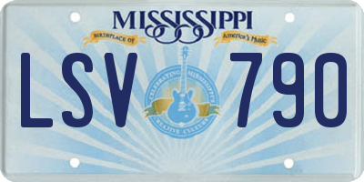 MS license plate LSV790