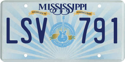 MS license plate LSV791