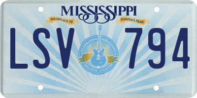 MS license plate LSV794