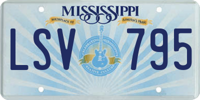 MS license plate LSV795