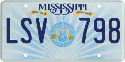 MS license plate LSV798