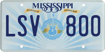 MS license plate LSV800