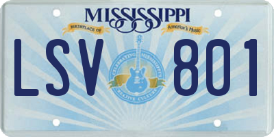 MS license plate LSV801
